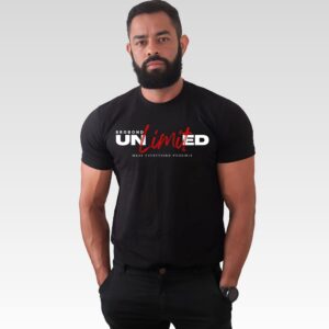 Camiseta Preta Estampa DTF Unlimited