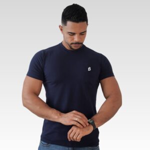 Camiseta Bordada "B" Azul