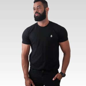 Camiseta Bordada "B" Preta