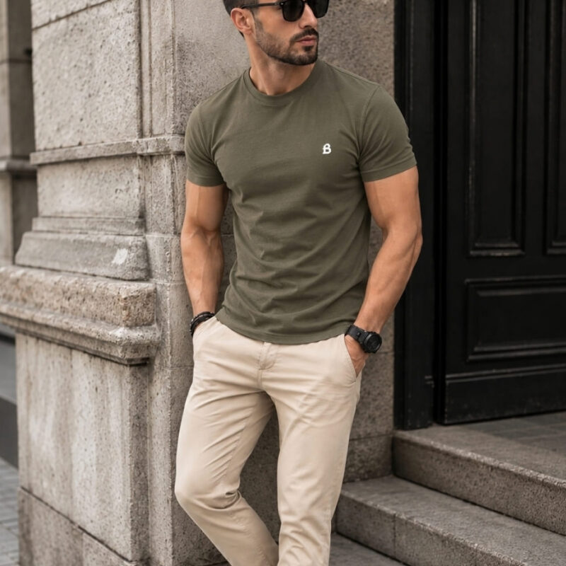 Camiseta Bordada "B" Verde Major