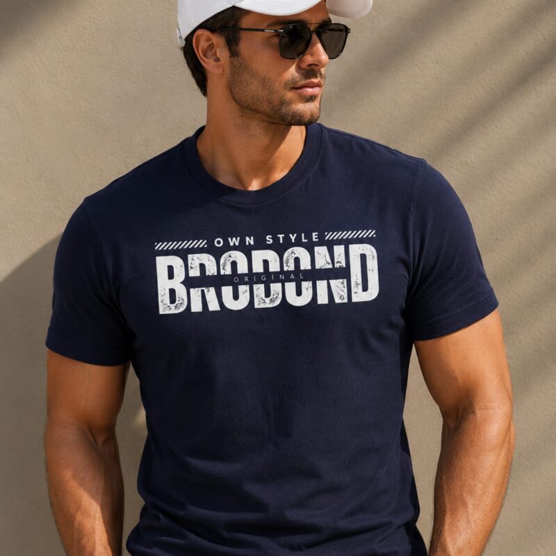 Camiseta Azul Estampa DTF Brobond