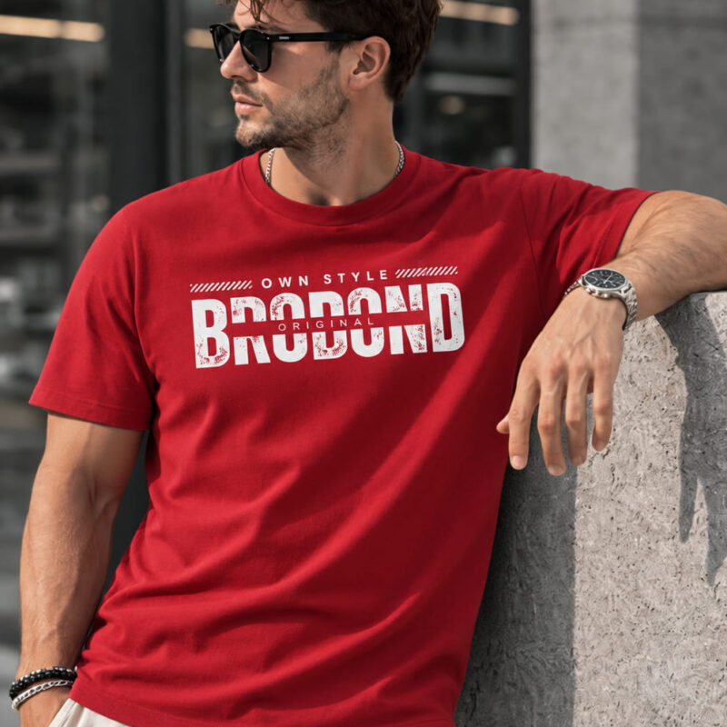 Camiseta Vermelha Estampa DTF Brobond