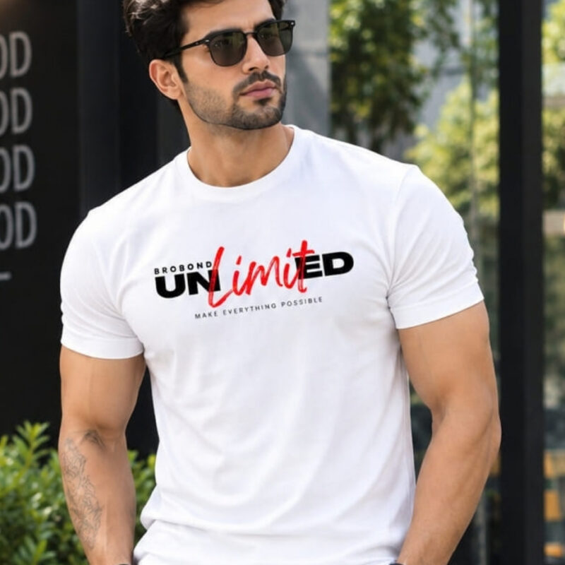 Camiseta Branca Estampa DTF Unlimited