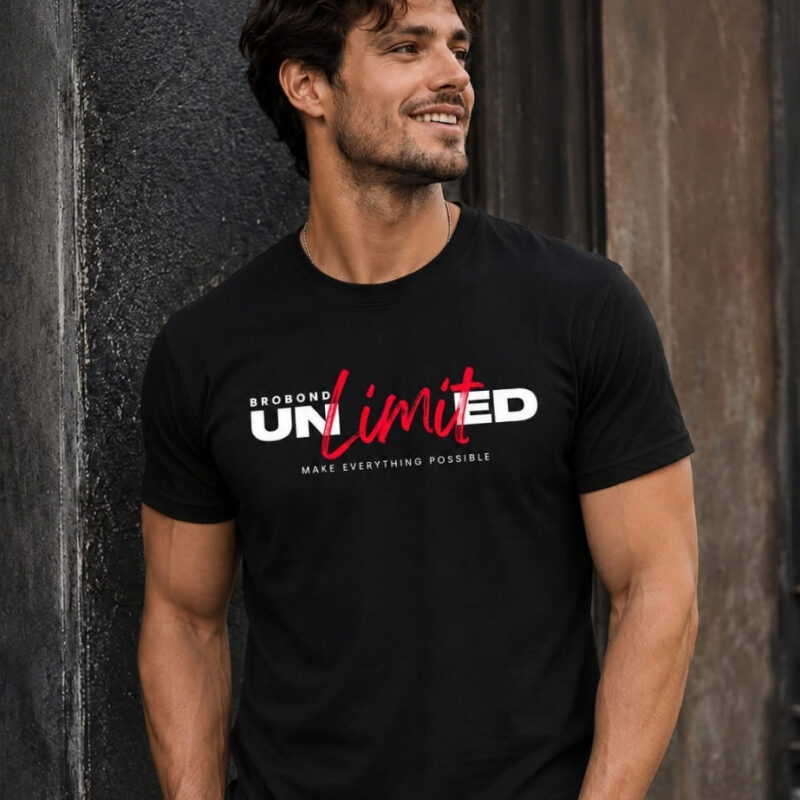 Camiseta Preta Estampa DTF Unlimited