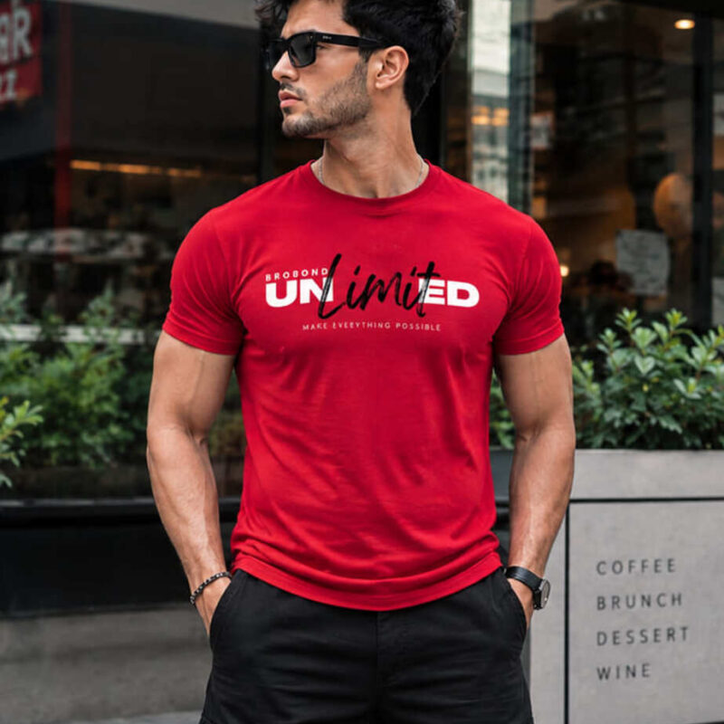 Camiseta Vermelha Estampa DTF Unlimited